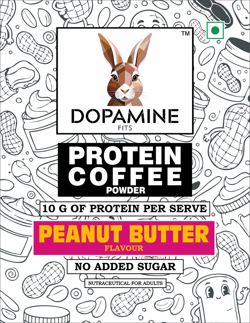 Dopamine Fits Protein Coffee - Peanut Butter Flavour (25g - per sachet)