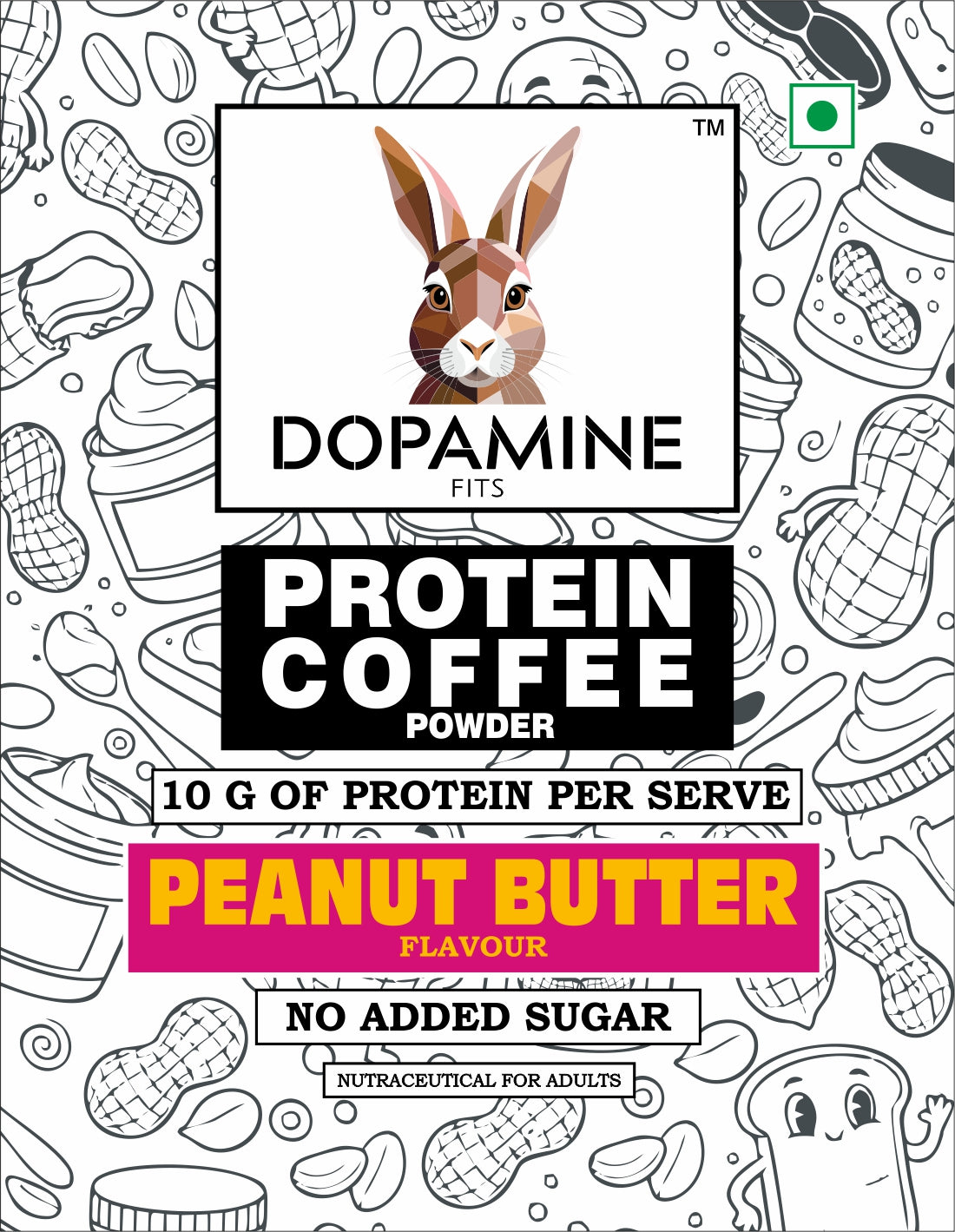 Dopamine Fits Protein Coffee - Peanut Butter Flavour (25g - per sachet)
