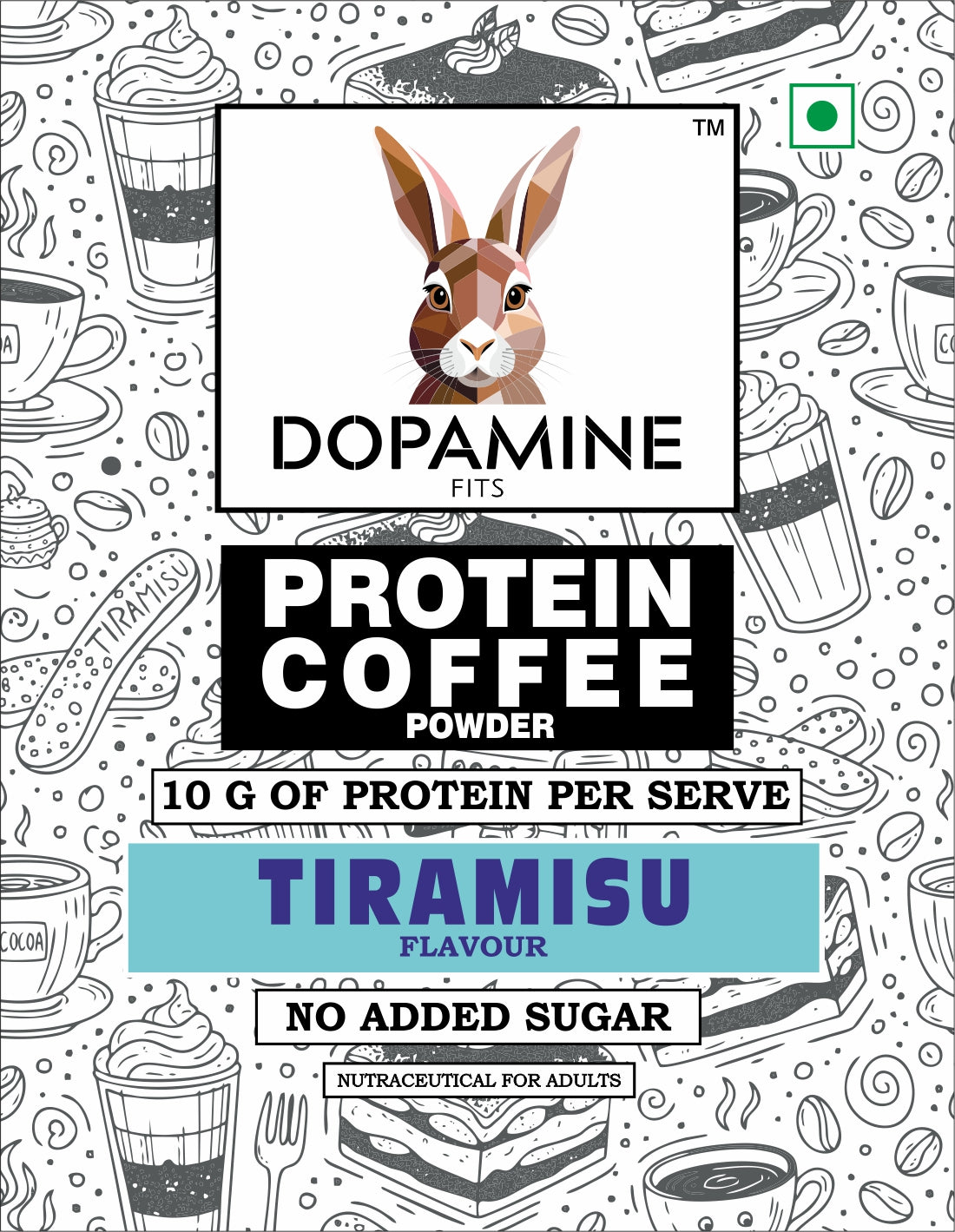 Dopamine Fits Protein Coffee - TIRAMISU Flavour (25g - per sachet)